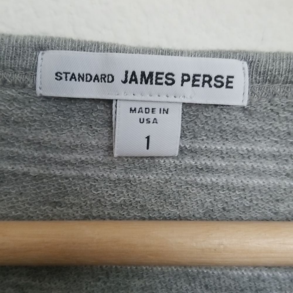 Standard JAMES PERSE Heathered Gray Stripe Cotton Dress Size S Grey - Picture 4 of 8